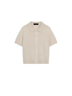 Zara SHORT SLEEVE KNIT JACKET WITH LACE TRIM